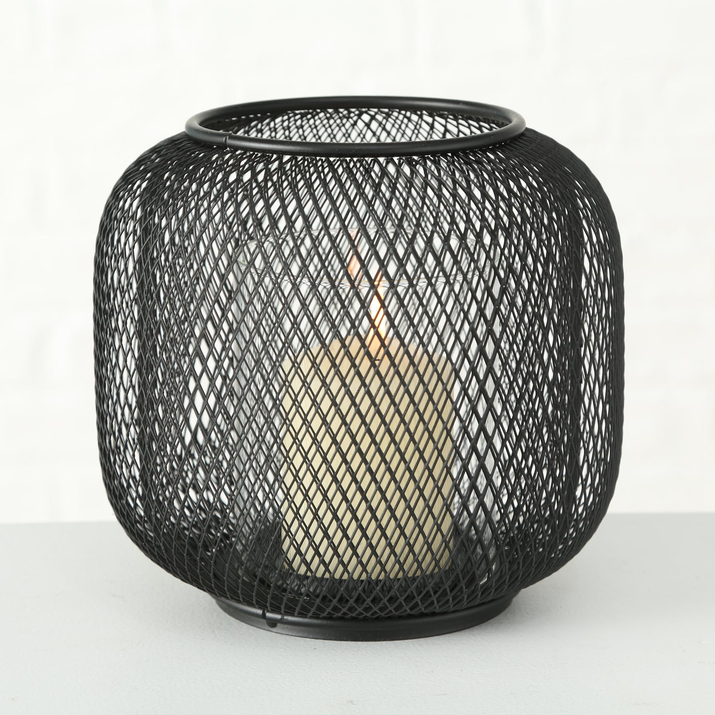 Porta Velas Metal Vidrio Seoul