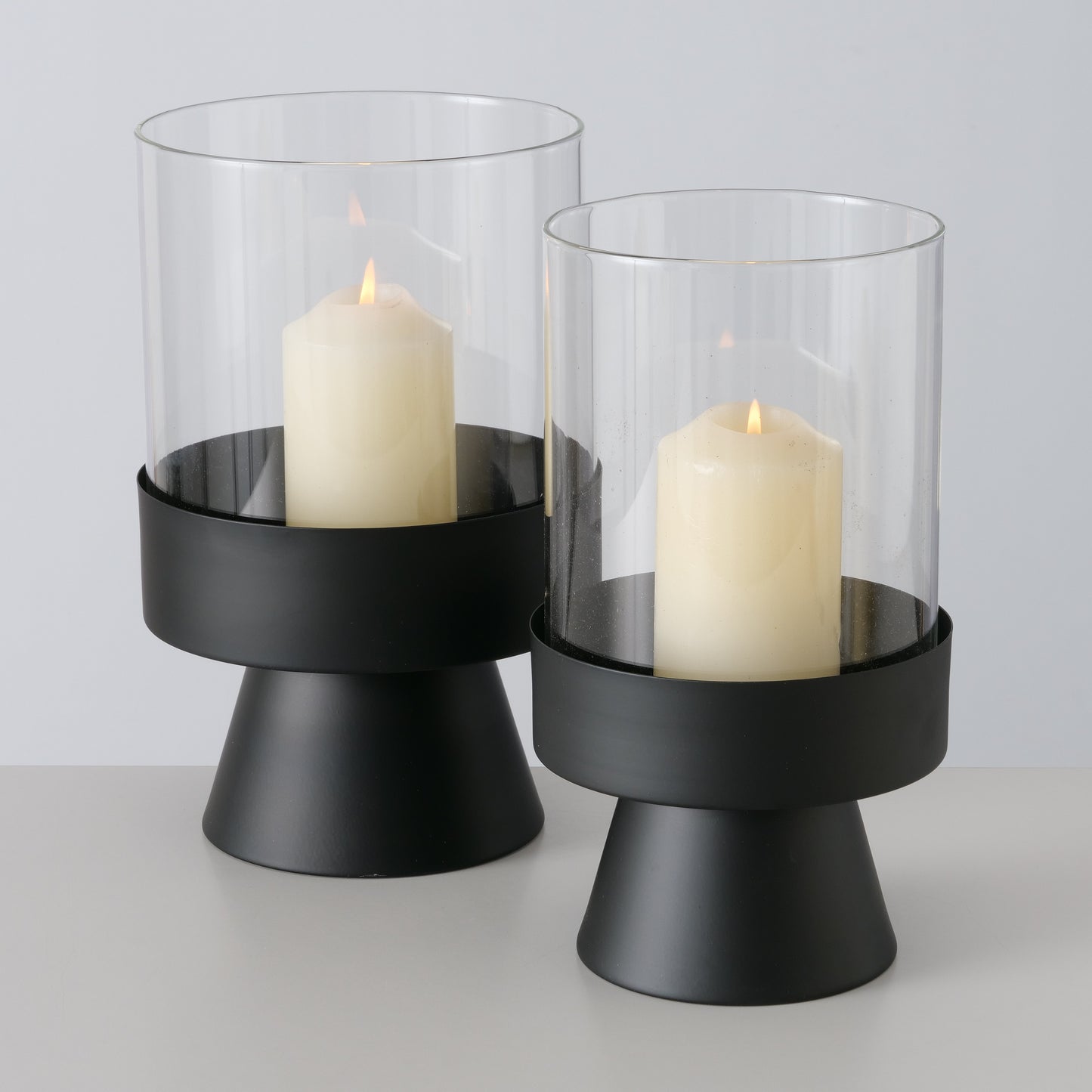 Porta Velas Metal Vidrio Pallas