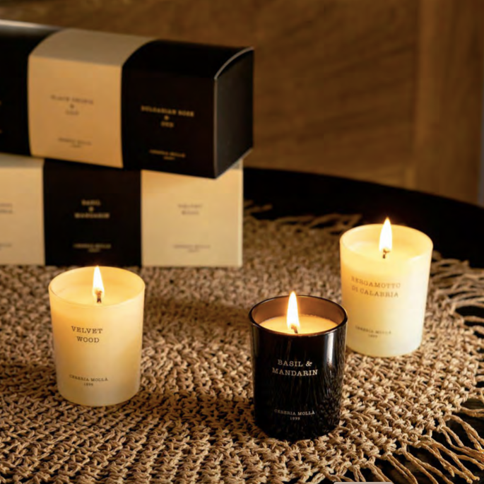 Set Velas Mini Bergamotto Di Calabria - Basil & Mandarin - Velvet Wood