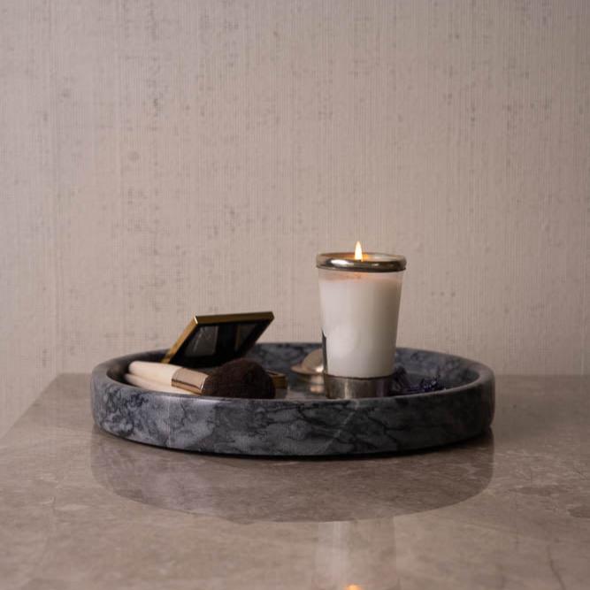 Bandeja de Mármol Redonda Gris Seawave 25 cm Ø - Casa/Bougie