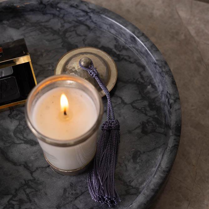 Bandeja de Mármol Redonda Gris Seawave 25 cm Ø - Casa/Bougie