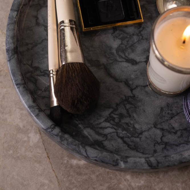 Bandeja de Mármol Redonda Gris Seawave 25 cm Ø - Casa/Bougie