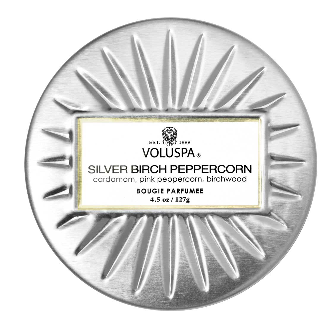 Vela Decorativa Mini Lata Silver Birch Peppercorn