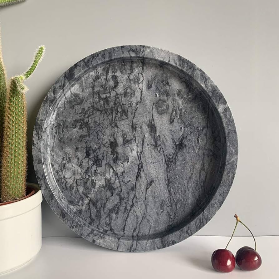 Bandeja de Mármol Redonda Gris Seawave 25 cm Ø - Casa/Bougie
