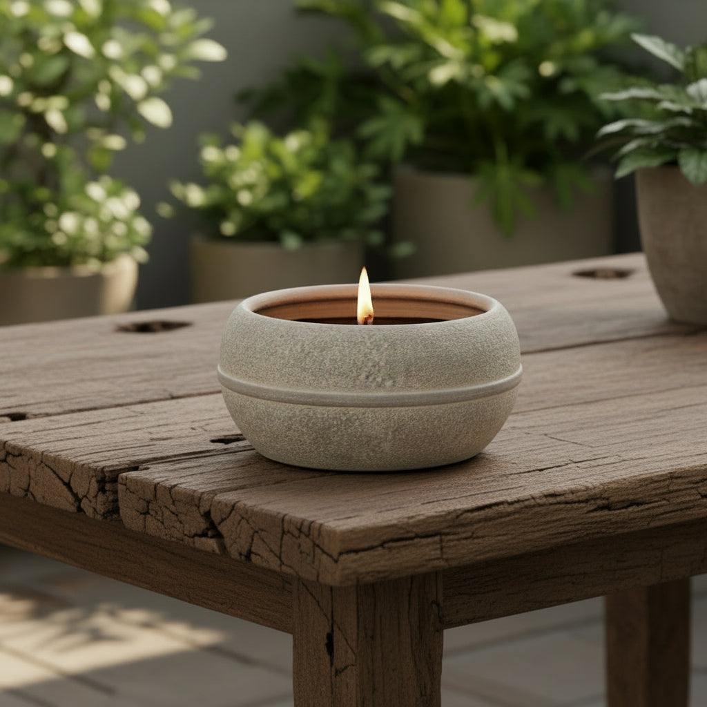 Vela Exterior Citronela Grey 24 x 13 cm