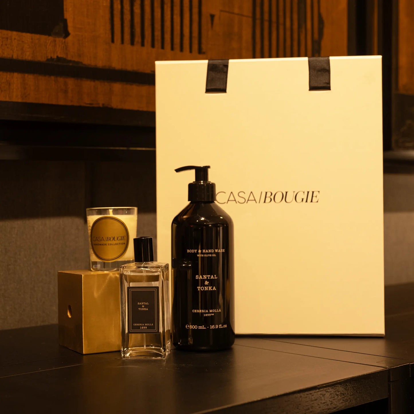 Set Body Mist + Crema Amber & Sandalwood +Mini Vela Regalo