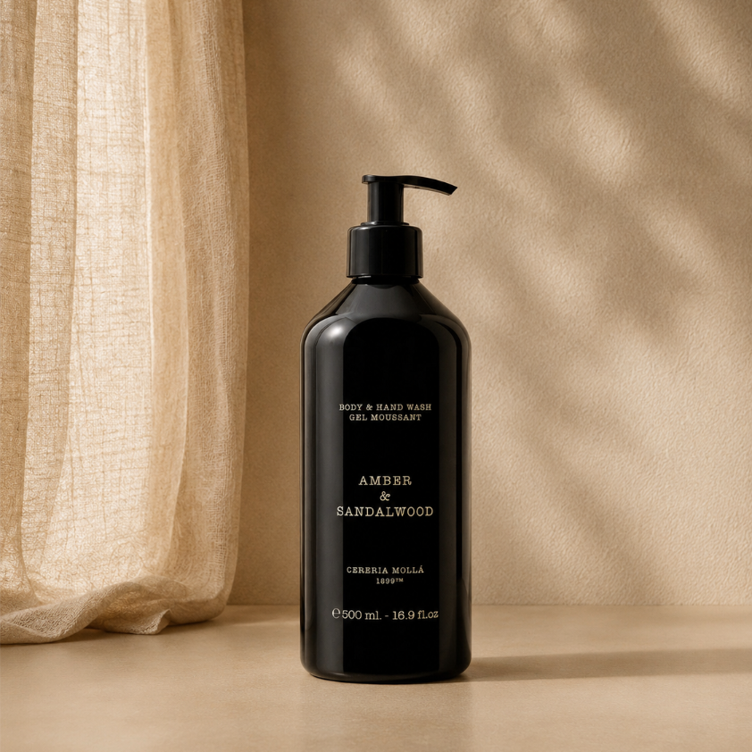 Body & Hand Wash Gel Aroma Amber & Sandalwood 500 ml - Casa/Bougie