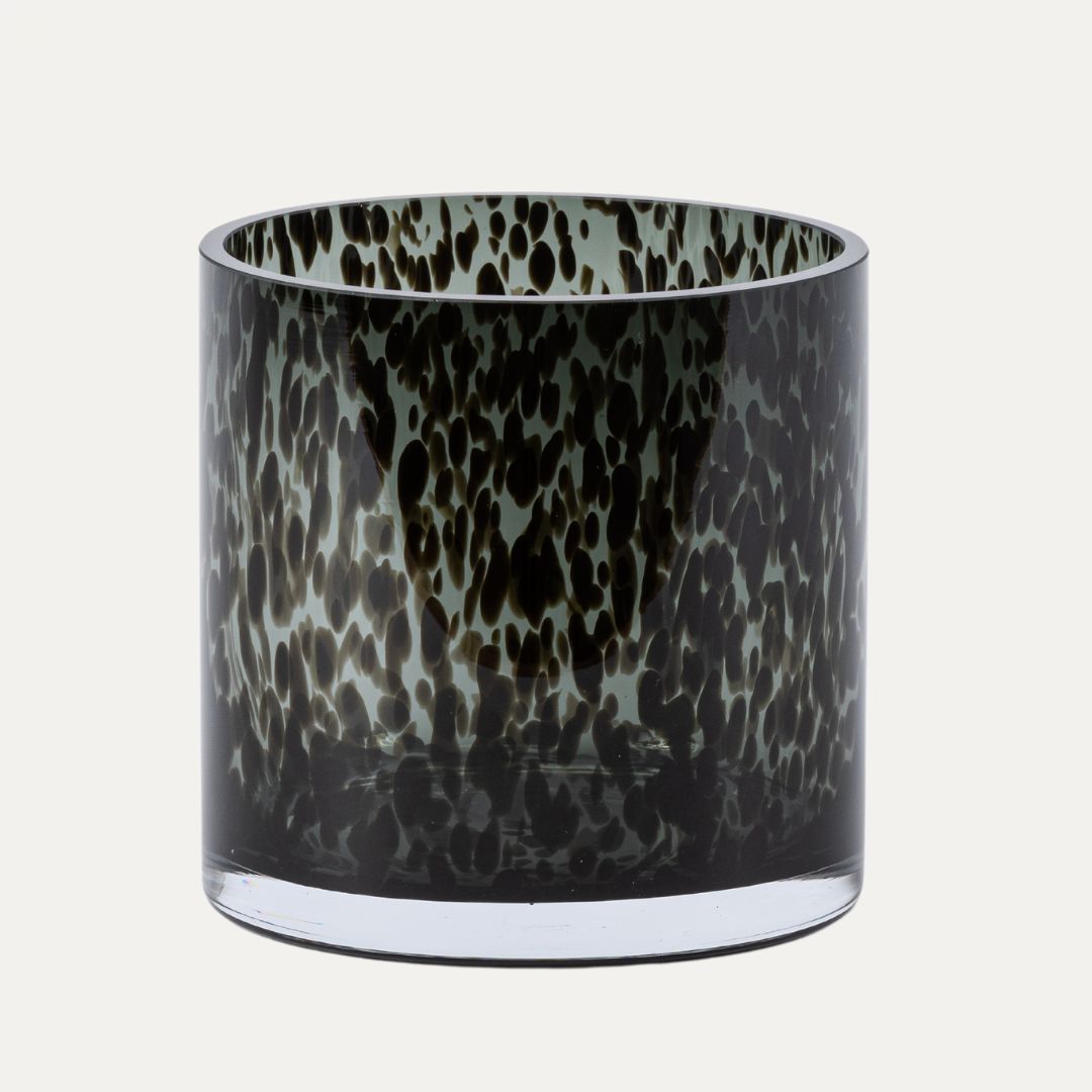 Porta Vela Leopardo de Vidrio - Negro - Casa/Bougie