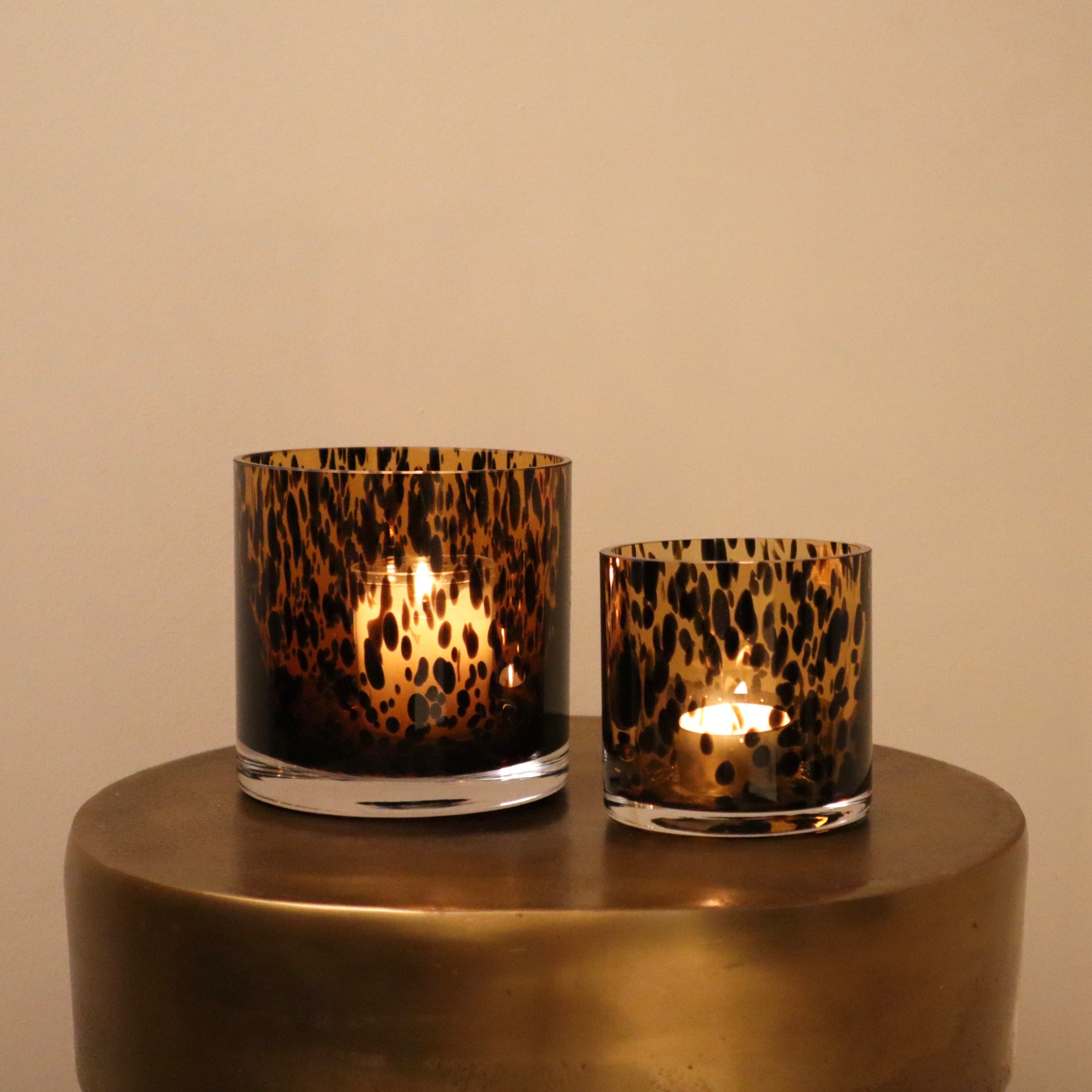 Porta Vela Leopardo de Vidrio - Ambar - Casa/Bougie