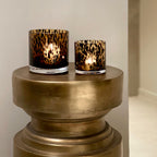Porta Vela Leopardo de Vidrio - Ambar - Casa/Bougie