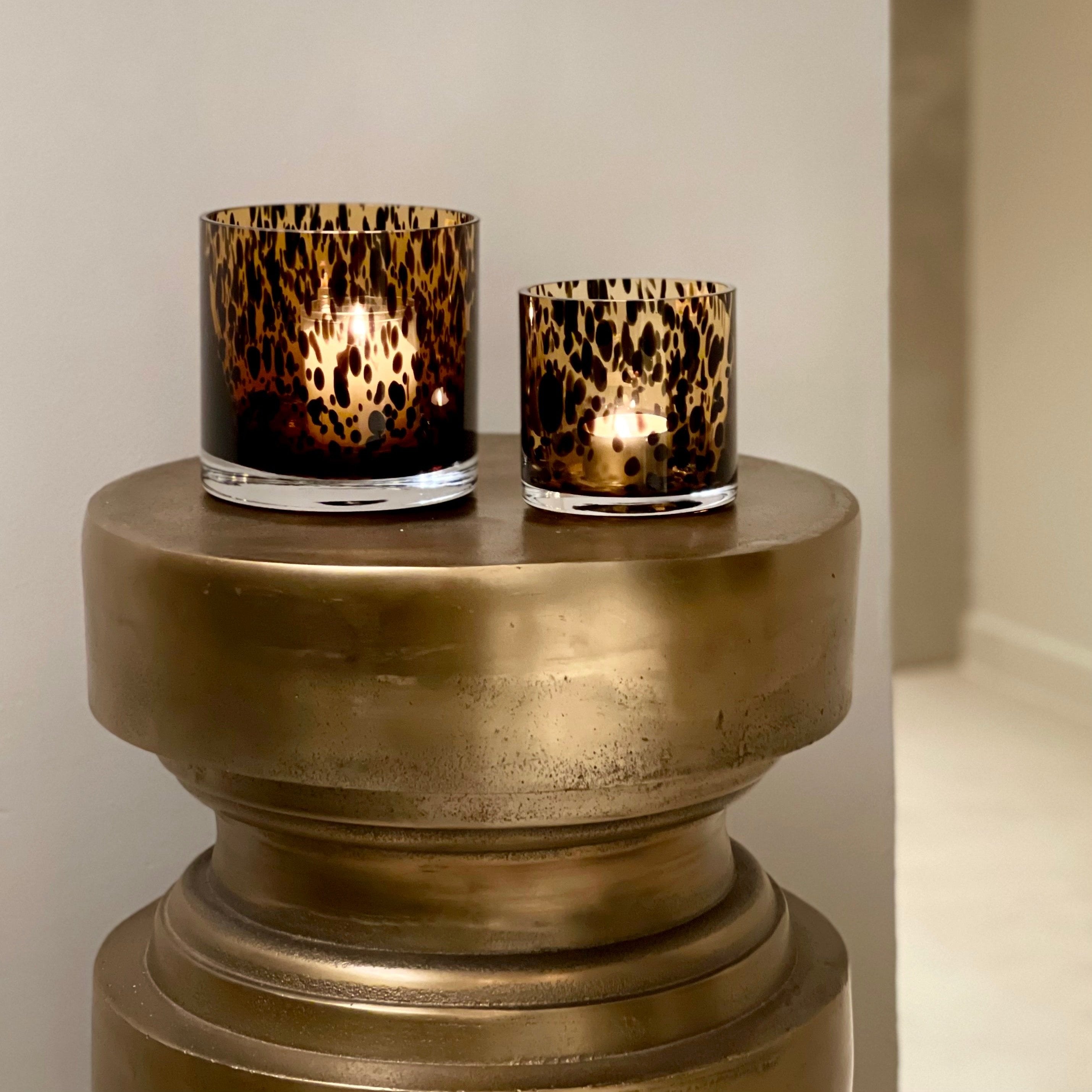 Porta Vela Leopardo de Vidrio - Ambar - Casa/Bougie