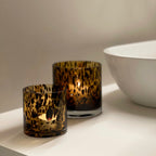 Porta Vela Leopardo de Vidrio - Ambar - Casa/Bougie