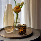 Porta Vela Leopardo de Vidrio - Ambar - Casa/Bougie