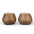 Porta Tealight Ovalado de Vidrio Texturizado - Casa/Bougie