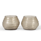Porta Tealight Ovalado de Vidrio Texturizado - Casa/Bougie