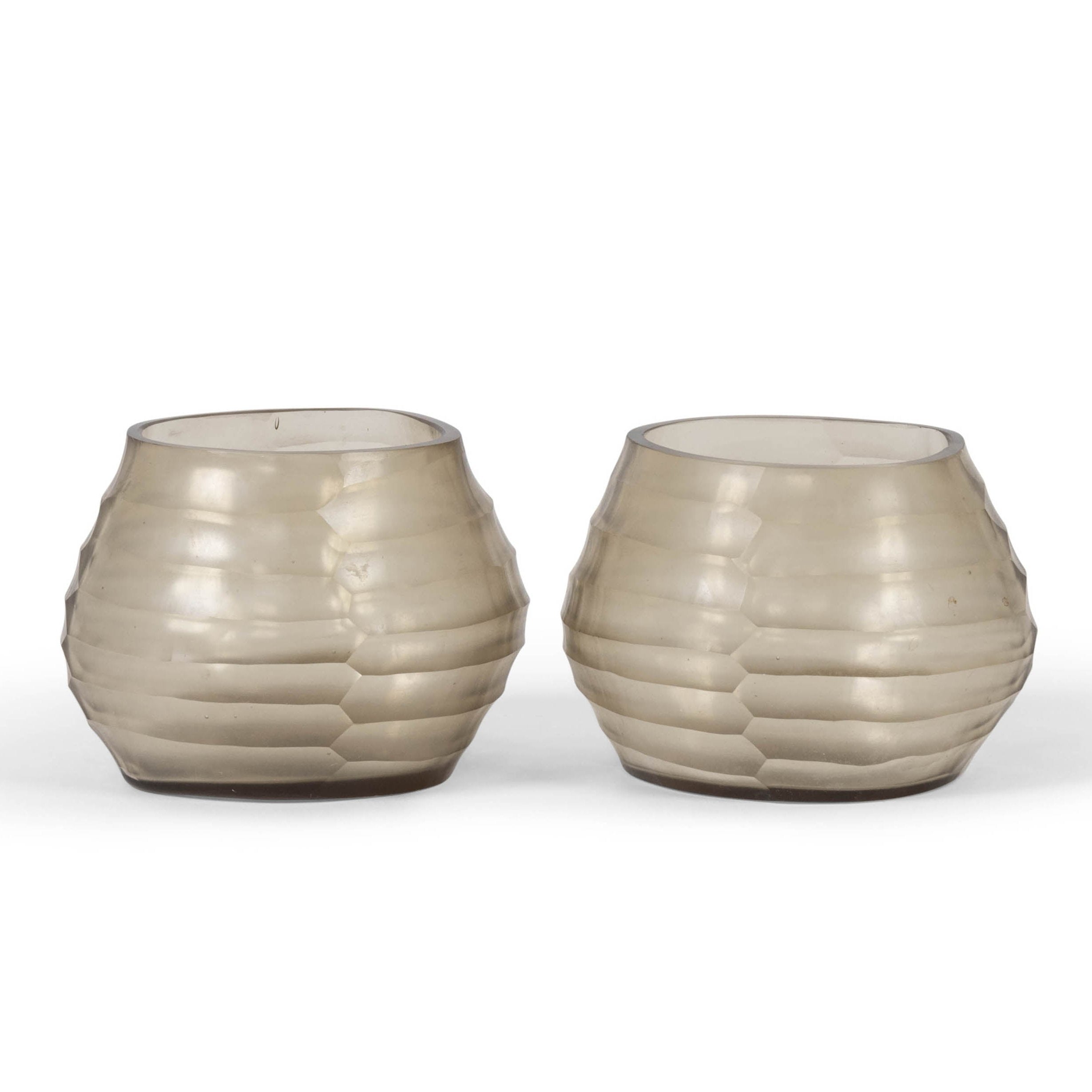 Porta Tealight Ovalado de Vidrio Texturizado - Casa/Bougie