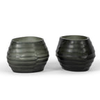 Porta Tealight Ovalado de Vidrio Texturizado - Casa/Bougie