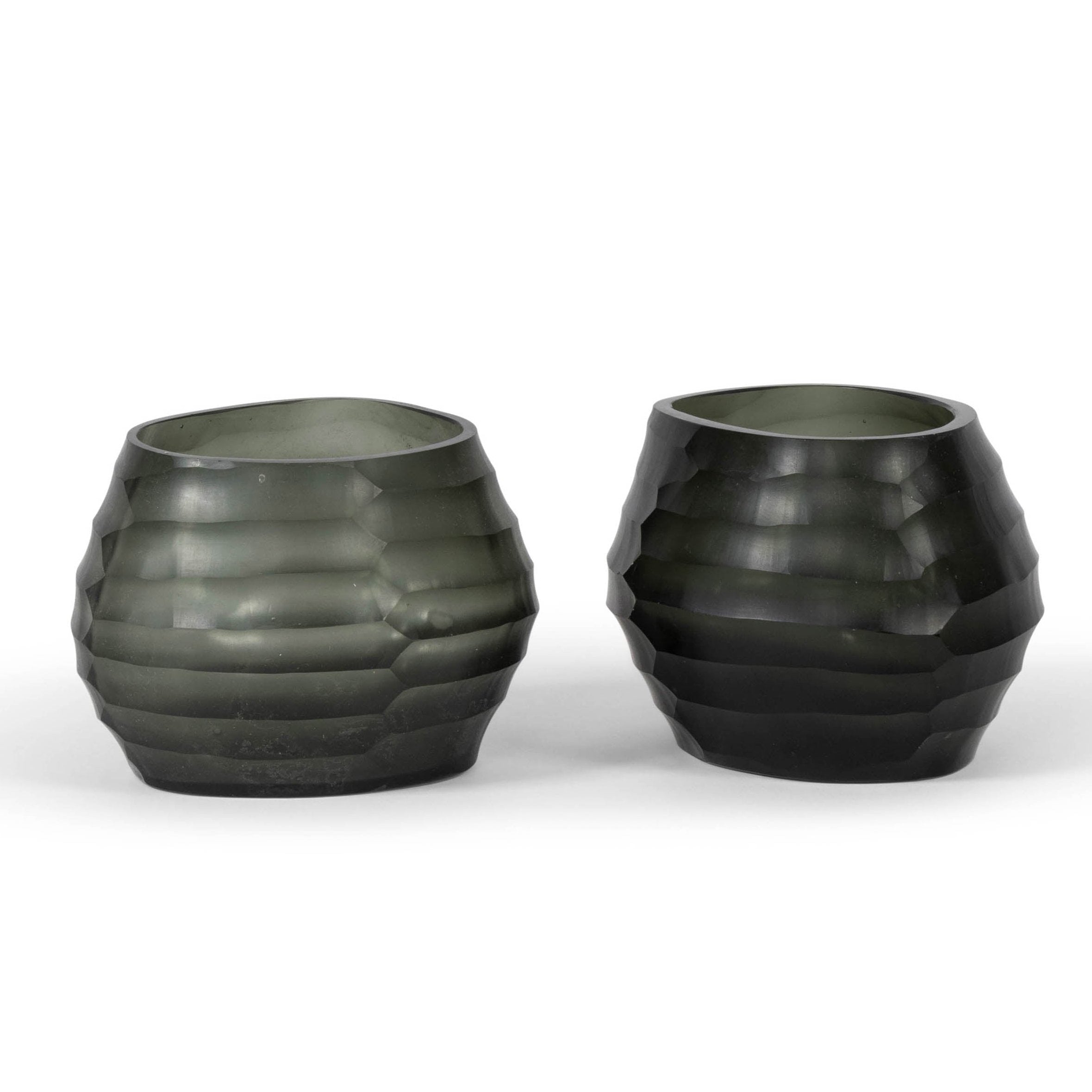 Porta Tealight Ovalado de Vidrio Texturizado - Casa/Bougie