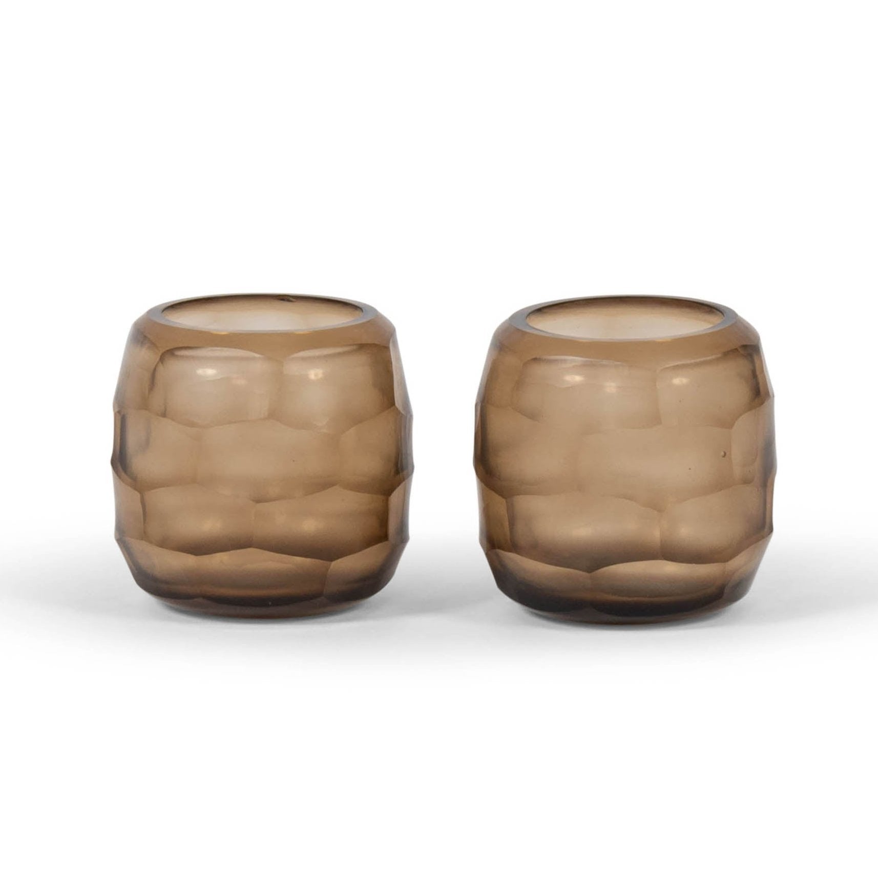 Porta Tealight Circular de Vidrio Texturizado Ø 9 x 9 cm - Casa/Bougie