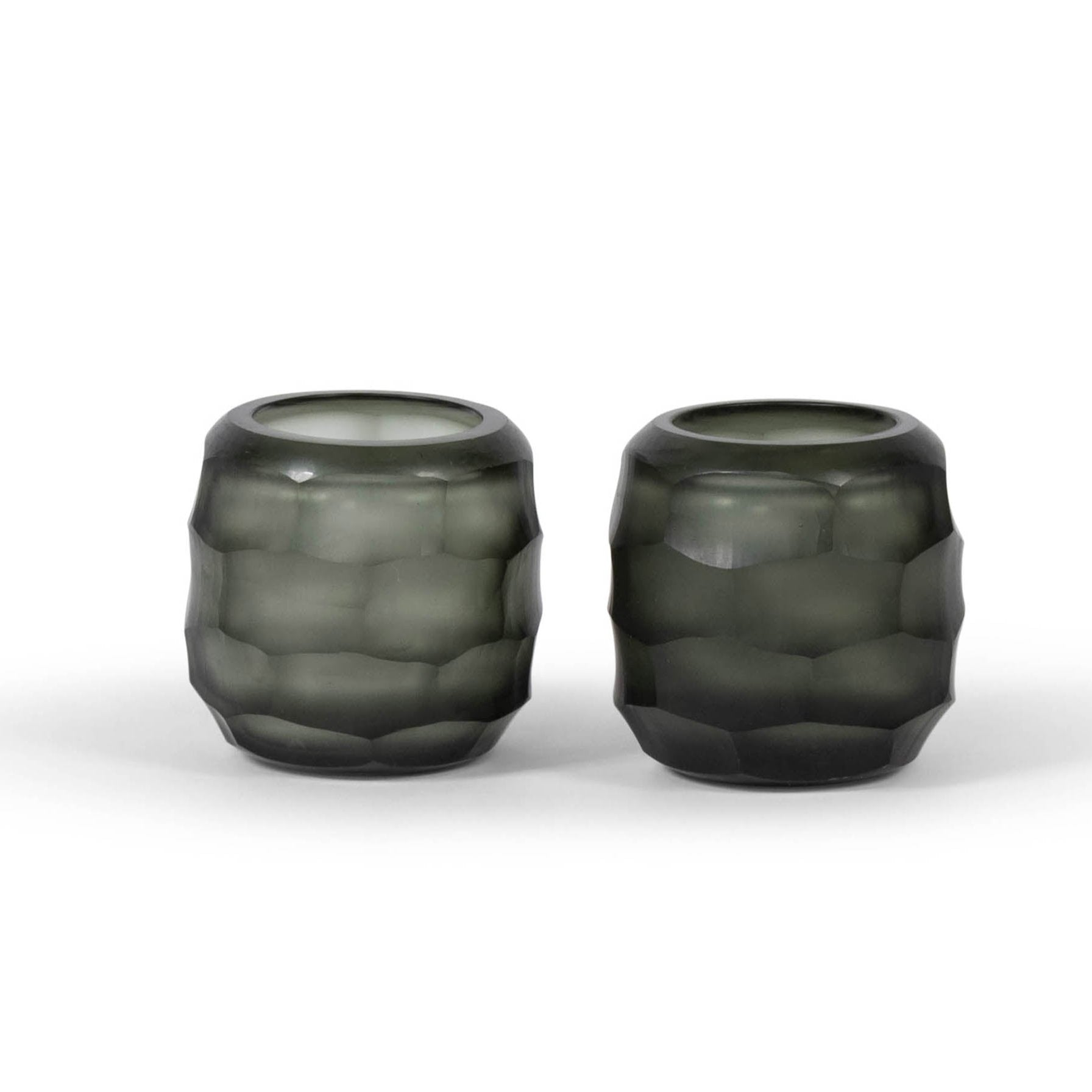 Porta Tealight Circular de Vidrio Texturizado Ø 9 x 9 cm - Casa/Bougie