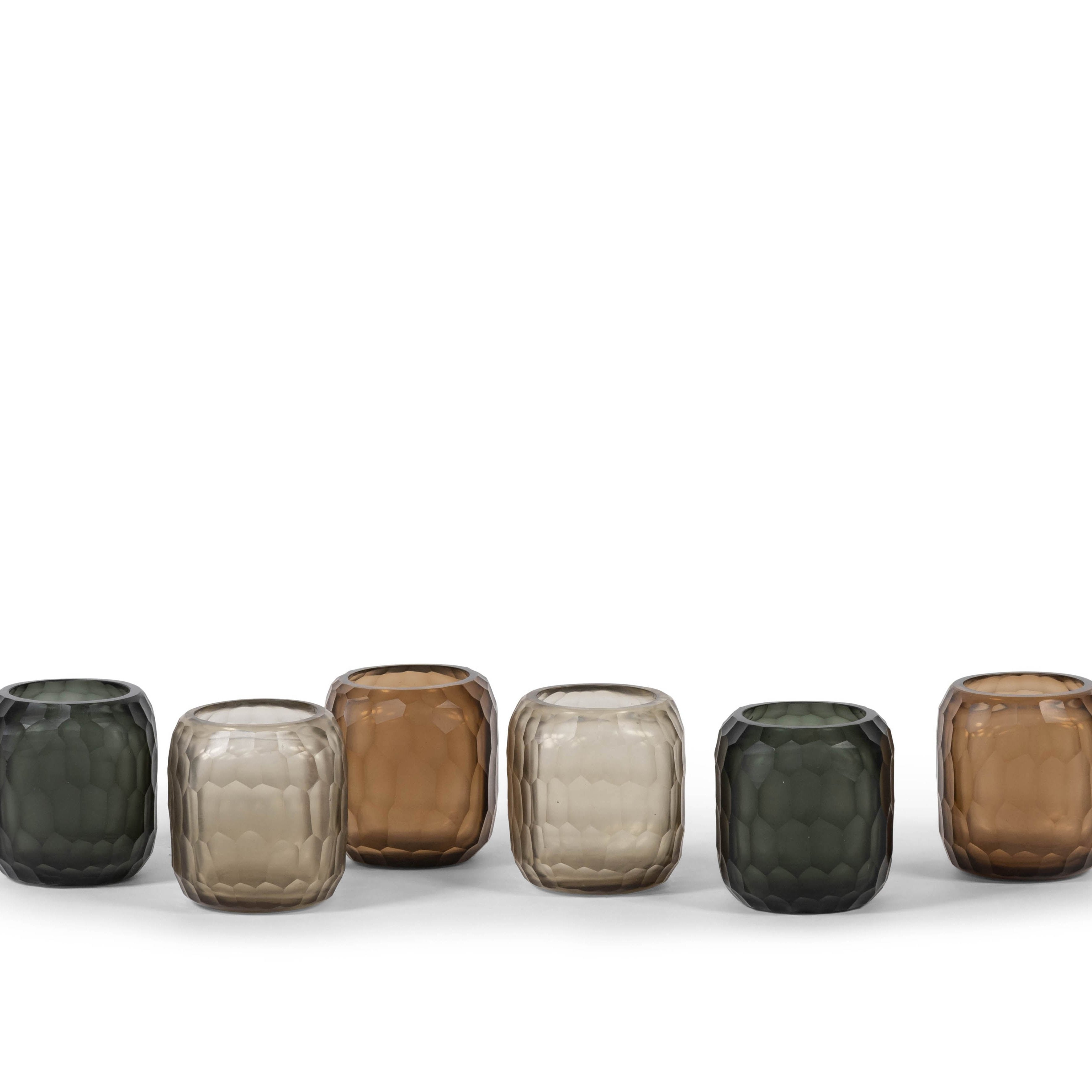 Porta Tealight Cuadrado de Vidrio Texturizado 9 x 9 x 9,5 cm - Casa/Bougie