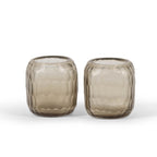 Porta Tealight Cuadrado de Vidrio Texturizado 9 x 9 x 9,5 cm - Casa/Bougie