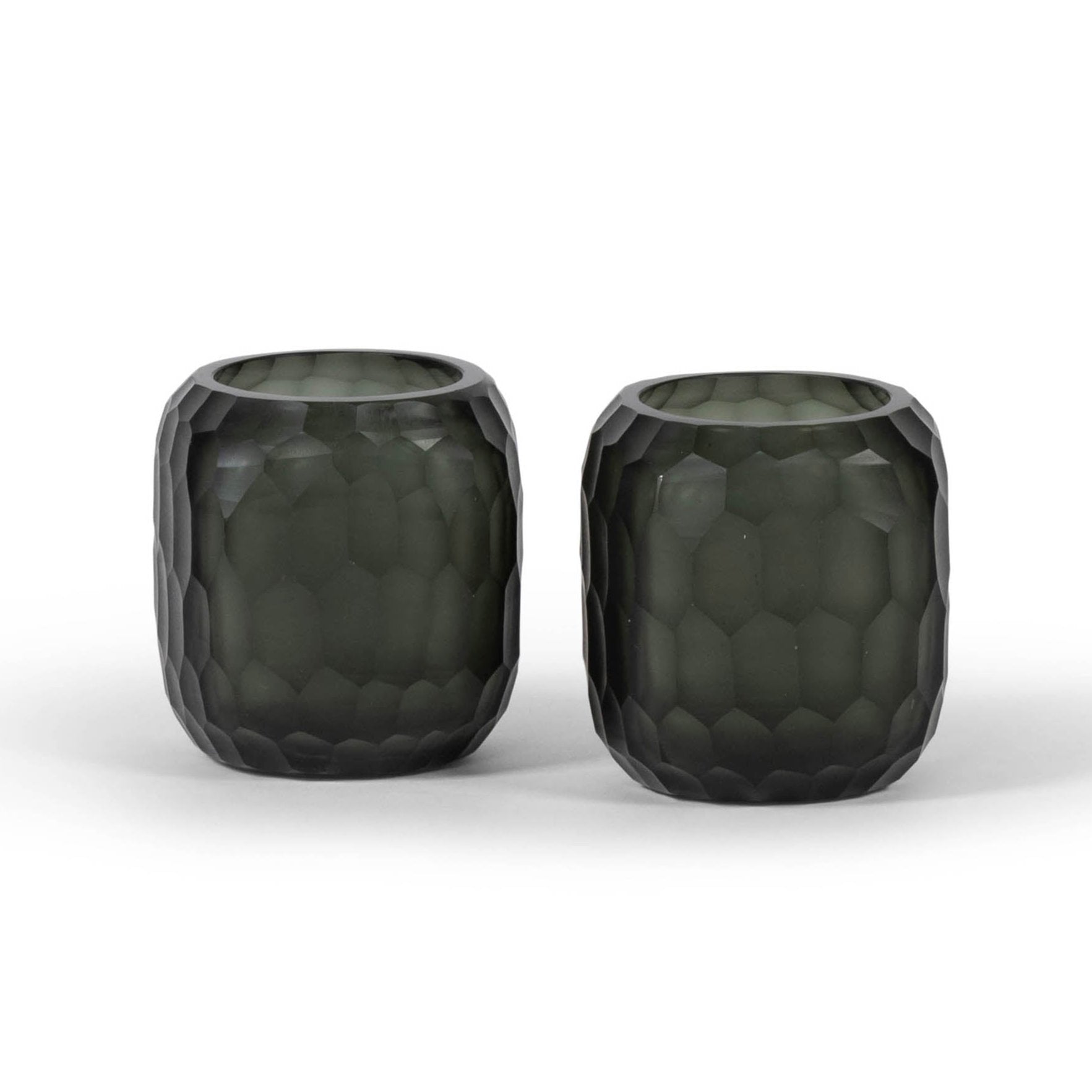 Porta Tealight Cuadrado de Vidrio Texturizado 9 x 9 x 9,5 cm - Casa/Bougie