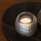 Porta Tealight Cuadrado de Vidrio Texturizado 9 x 9 x 9,5 cm - Casa/Bougie