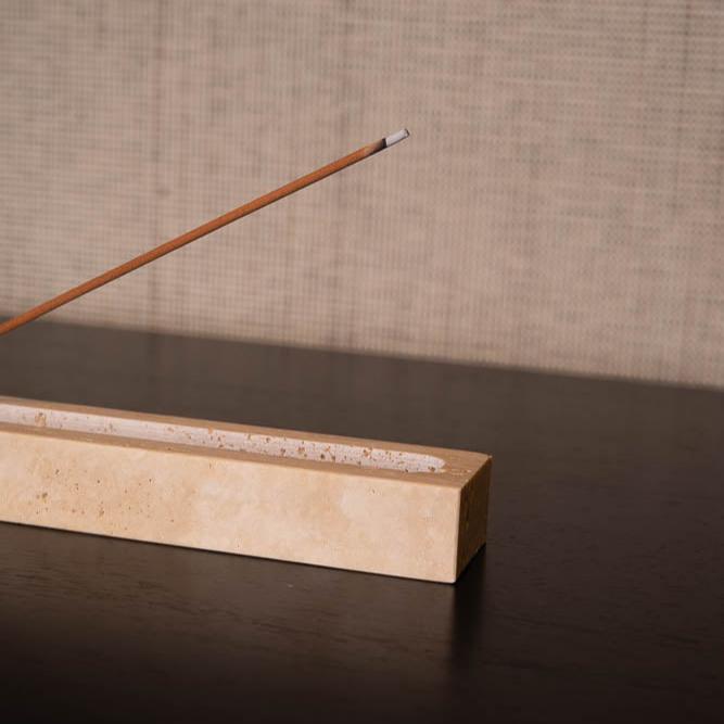 Incienso Holder de Mármol Travertino Rectangular 24,5*5*3 cm - Casa/Bougie