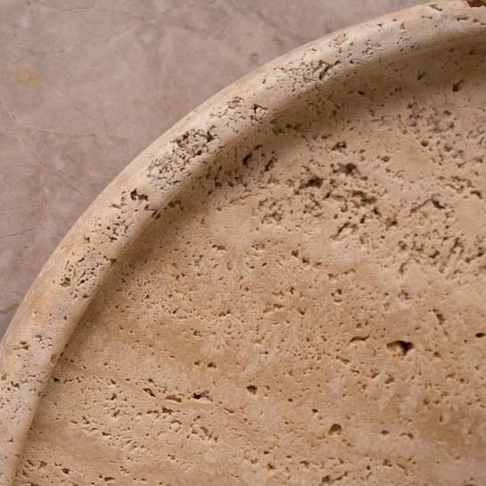 Bandeja de Mármol Redonda Travertino 25 cm Ø * 2,5 cm - Casa/Bougie