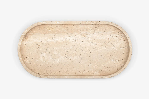 Bandeja de Mármol Ovalada Travertino 30 * 13 cm - Casa/Bougie