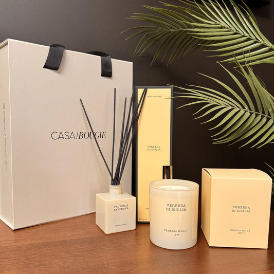Set Vela + Difusor Aromático de Varillas Verbena di Sicilia - Casa/Bougie