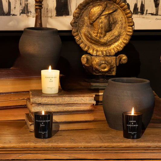 Set Velas Mini Bulgarian Rose & Oud - Black Orchid & Lily - Amber & Sandalwood - Casa/Bougie