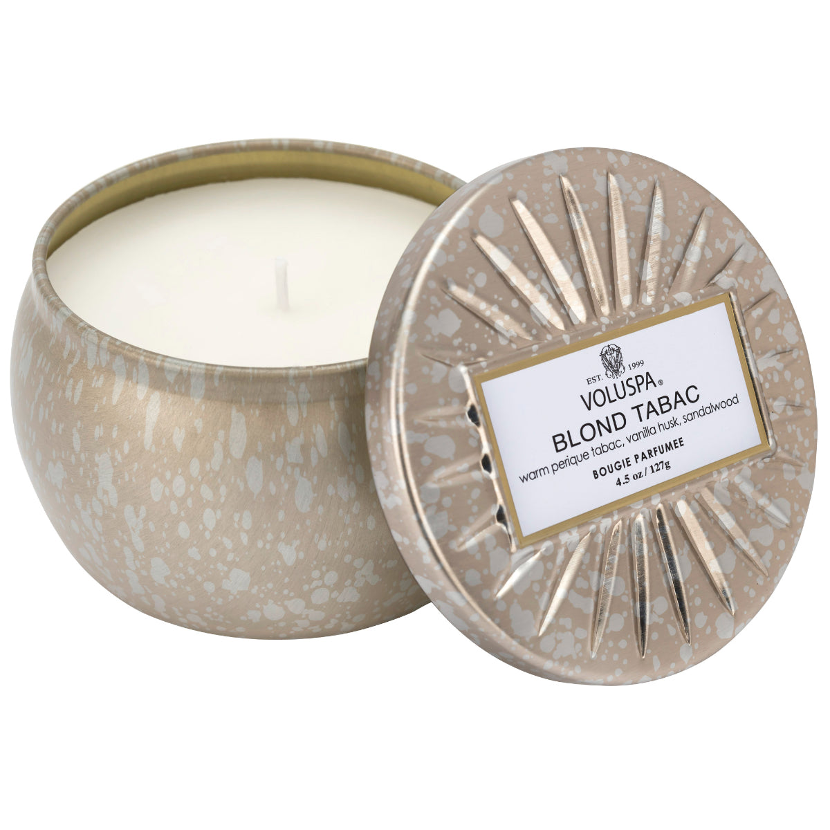 Vela Decorativa Mini Lata Blond Tabac